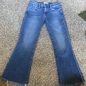 crop medium wash denim jeans